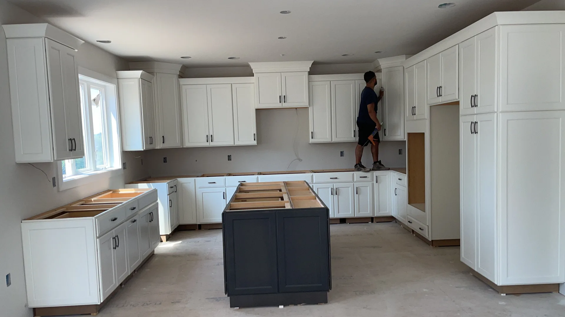 White Shaker Kitchen Mid-Install, Build Phase