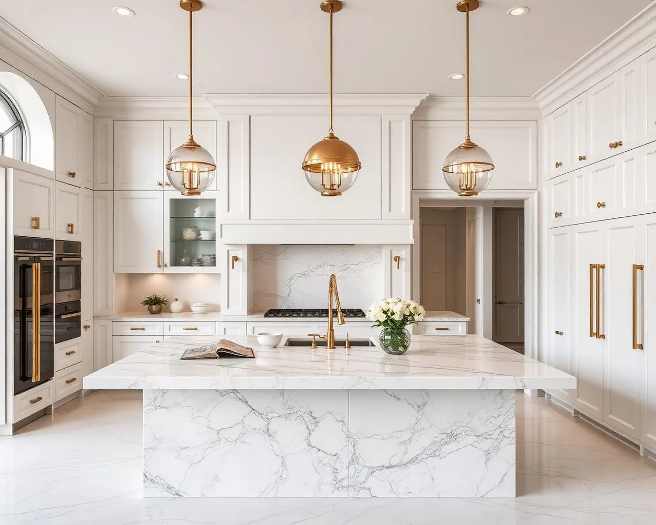 Custom walnut and marble kitchen renovation in Bryn Mawr, Pennsylvania